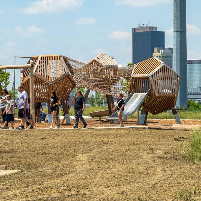 Nearby discovery play area at Glass City Metropark.