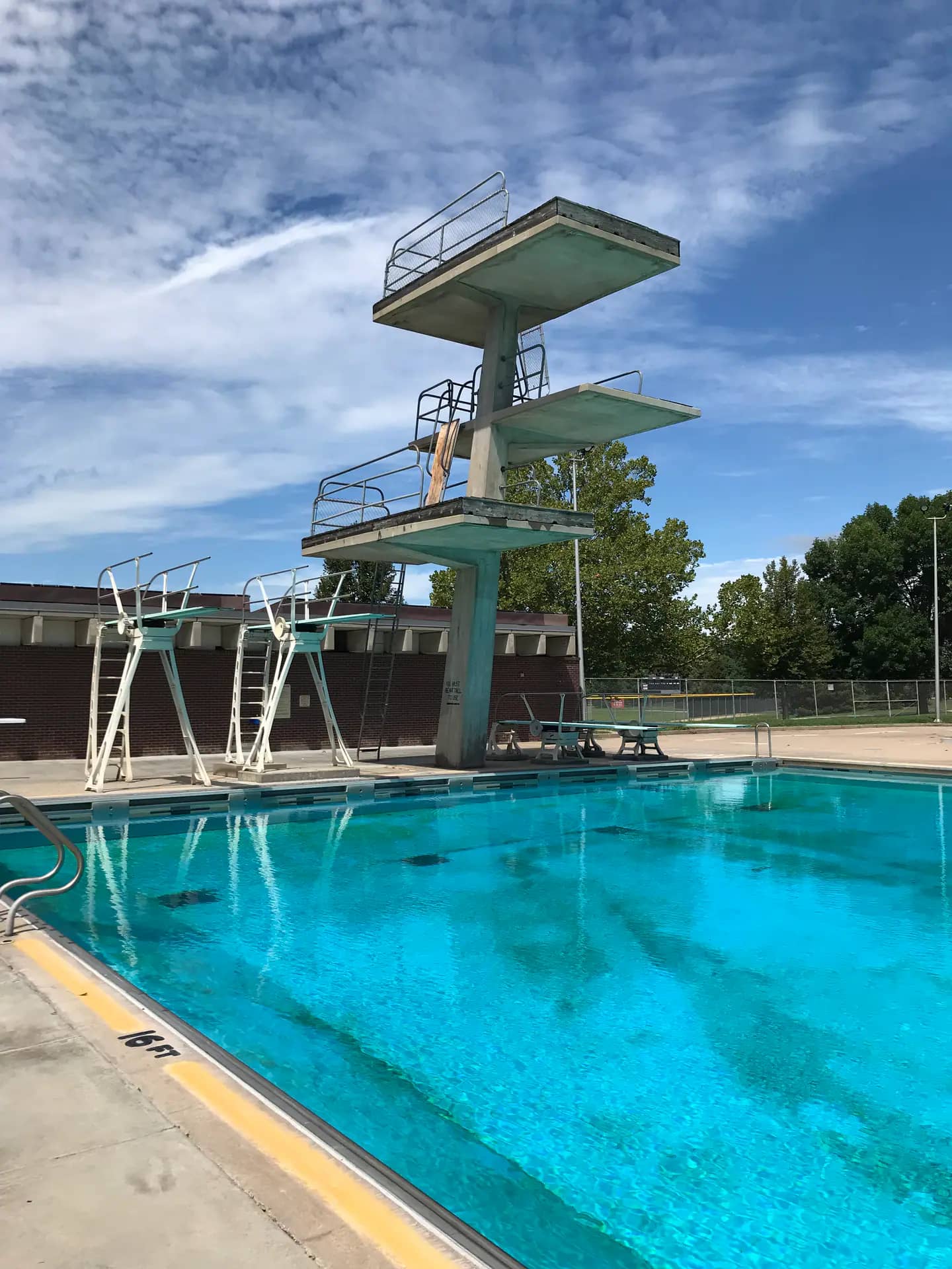 Diving structure at Woods Pool.