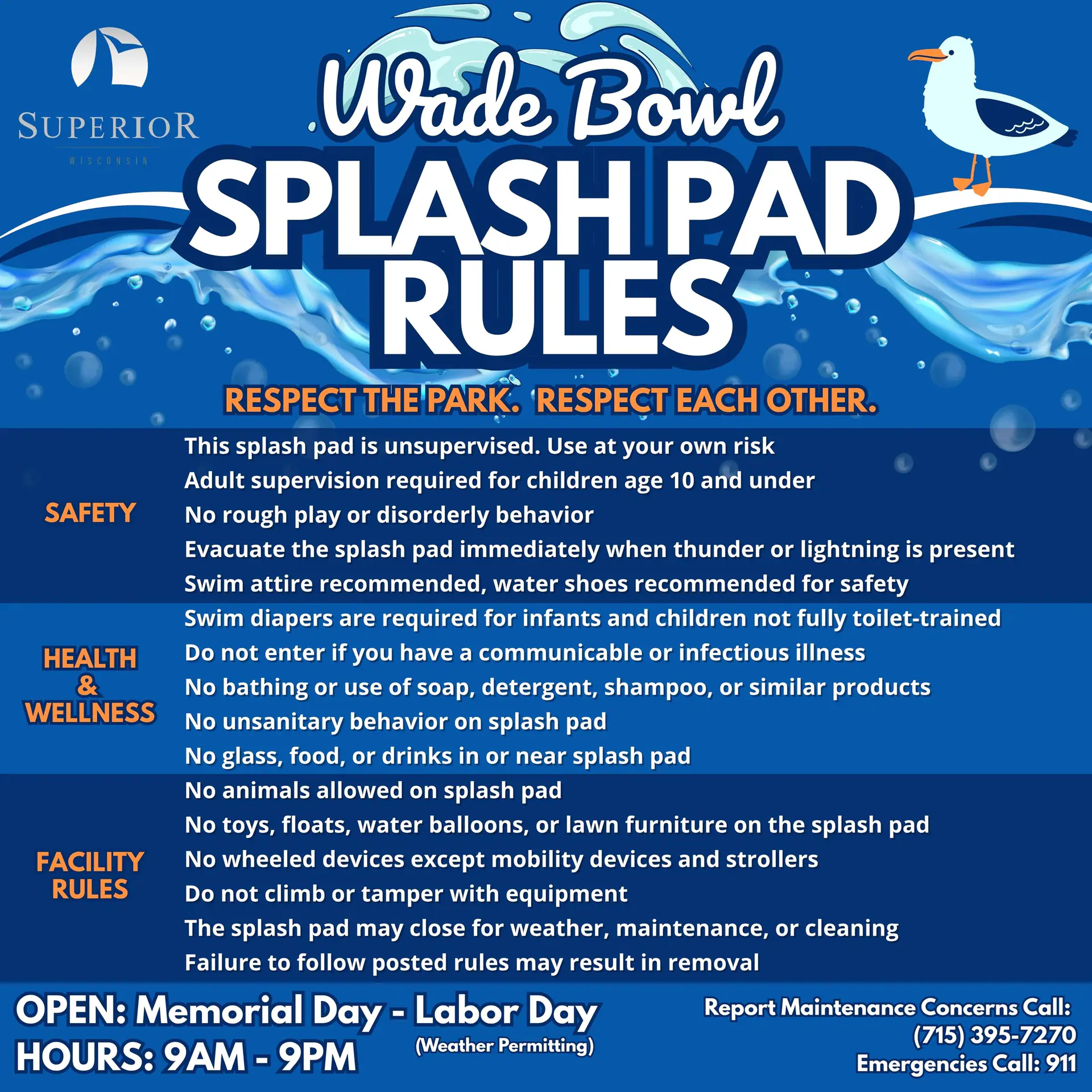 Wade Bowl Park Splash Pad