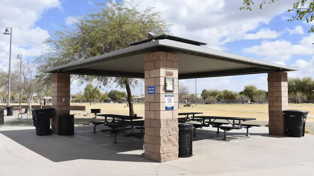 Reservable pavilion at Chuparosa Park.